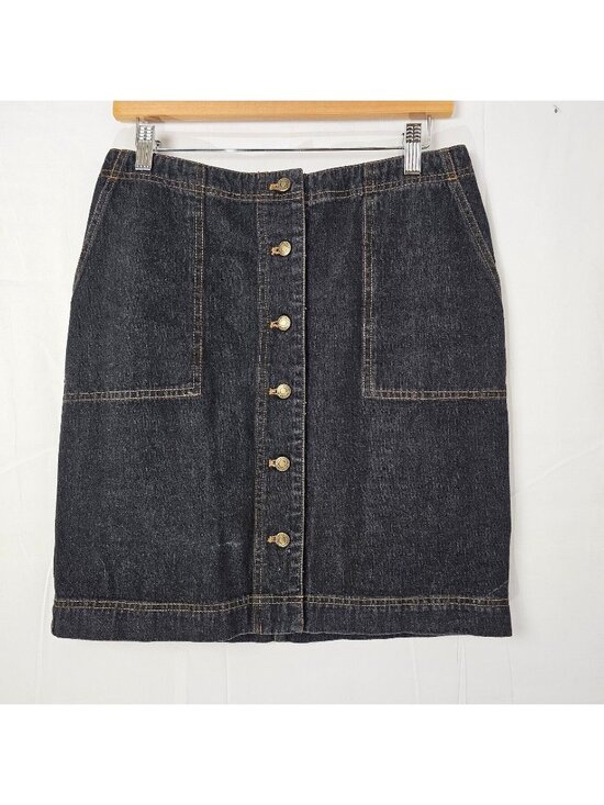 Lauren Ralph Lauren Dresses & Skirts - Ralph Lauren Denim Skirt Womens 6 Dark Wash Jean 100% Cotton Button Fly Pockets